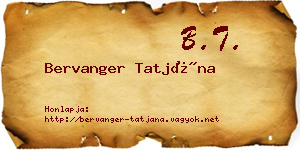 Bervanger Tatjána névjegykártya